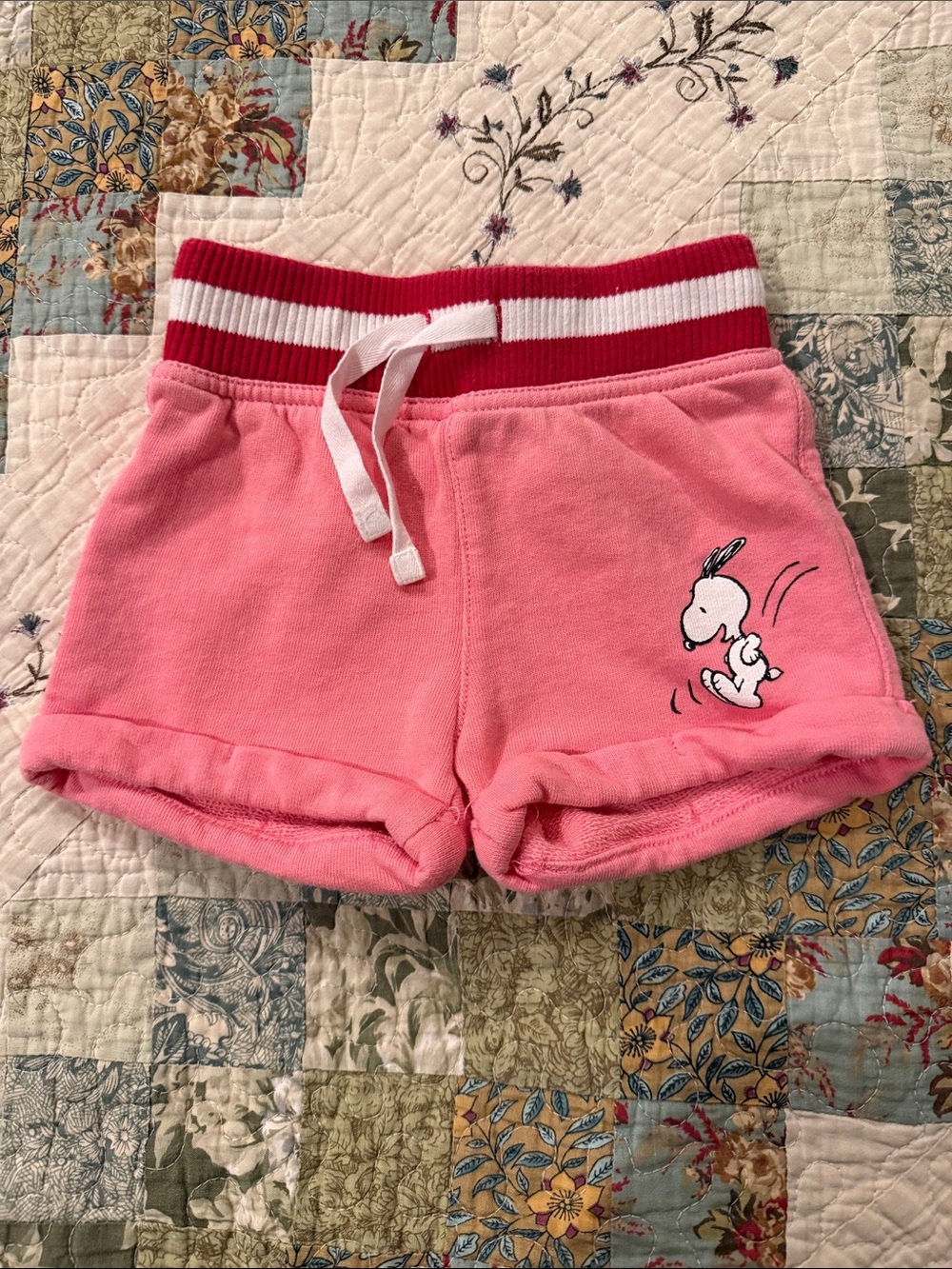 Hanna Andersson Pink Shorts with Red & White Waistband